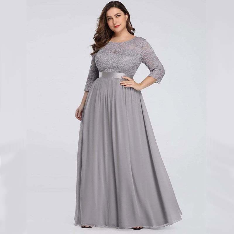 Vestido Longo Plus Size Plissado Olívia