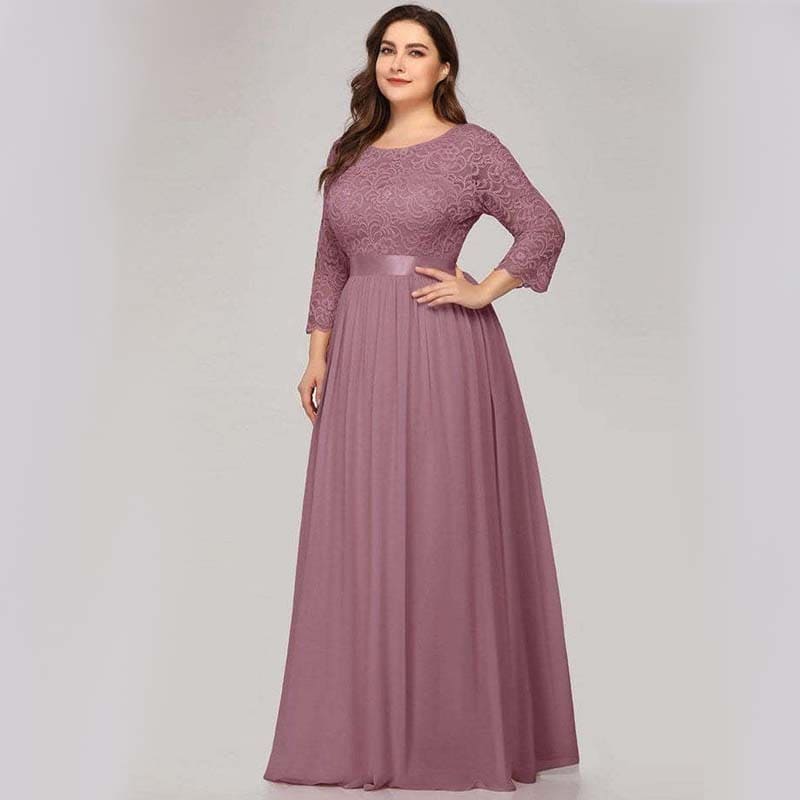 Vestido Longo Plus Size Plissado Olívia