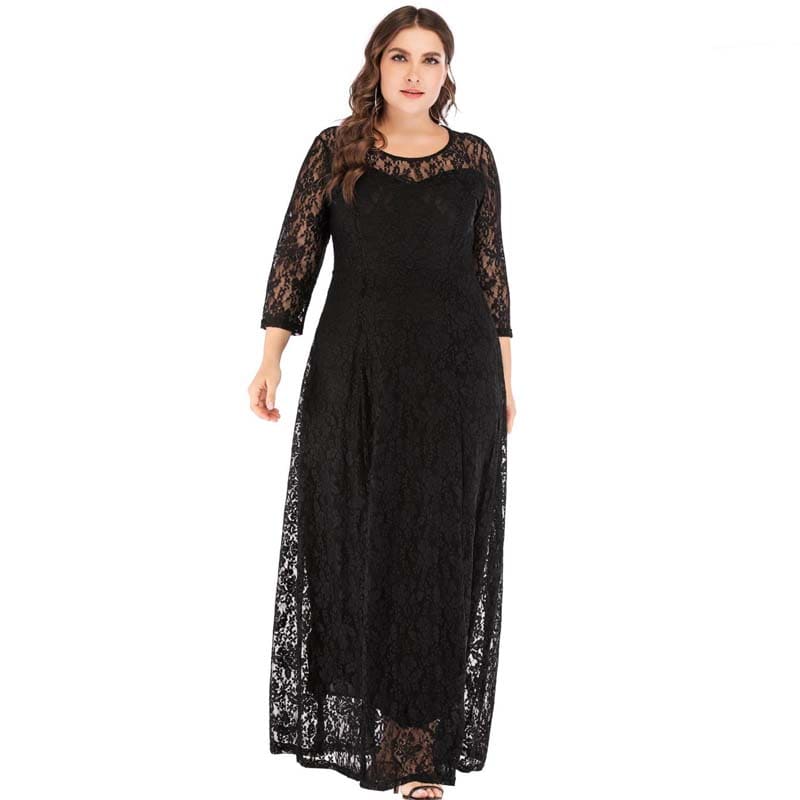 Vestido Longo Plus Size Renda Bruna