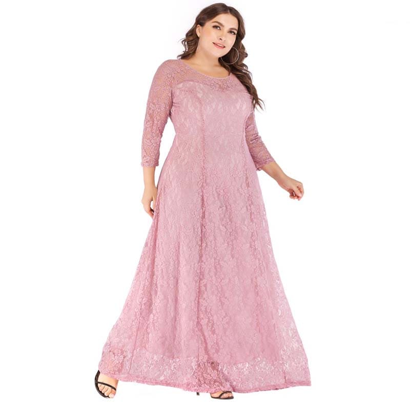 Vestido Longo Plus Size Renda Bruna