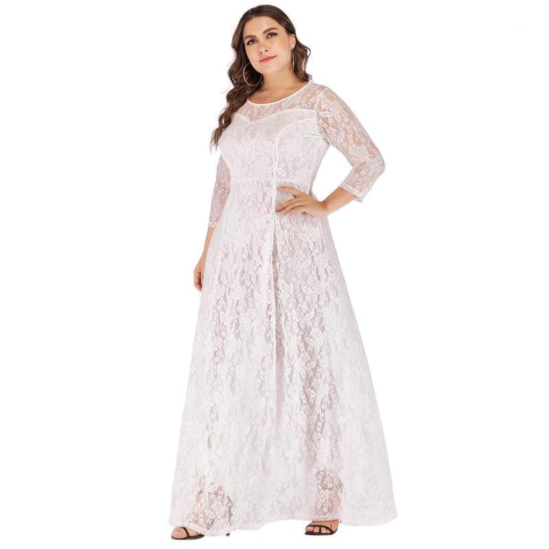 Vestido Longo Plus Size Renda Bruna