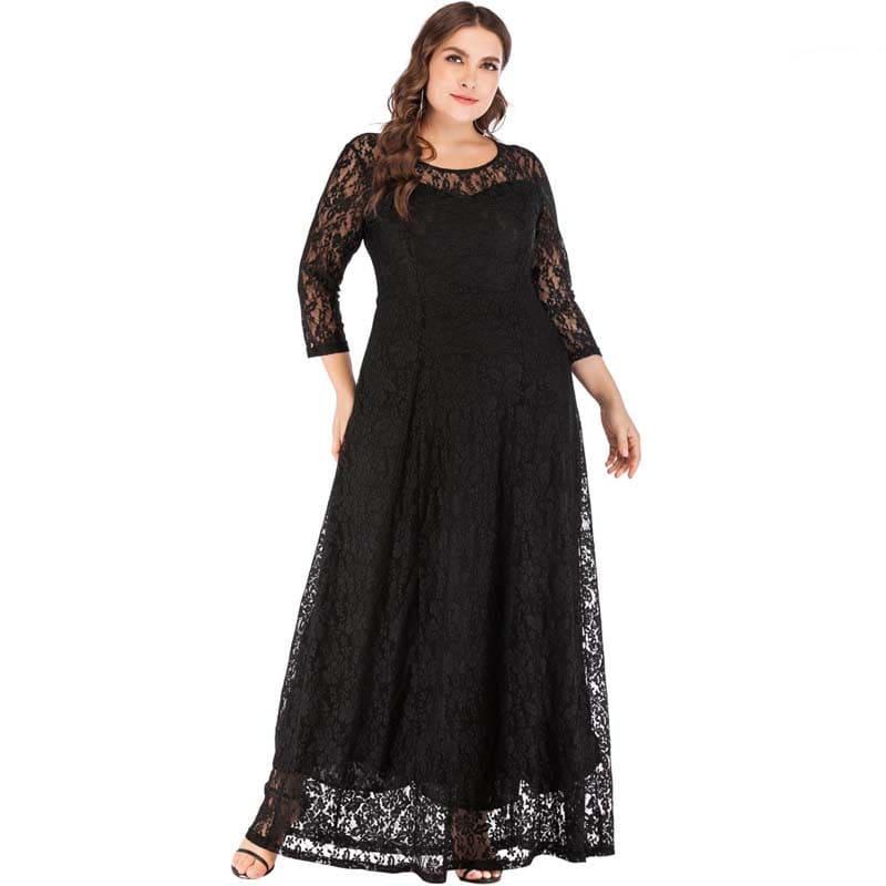 Vestido Longo Plus Size Renda Bruna