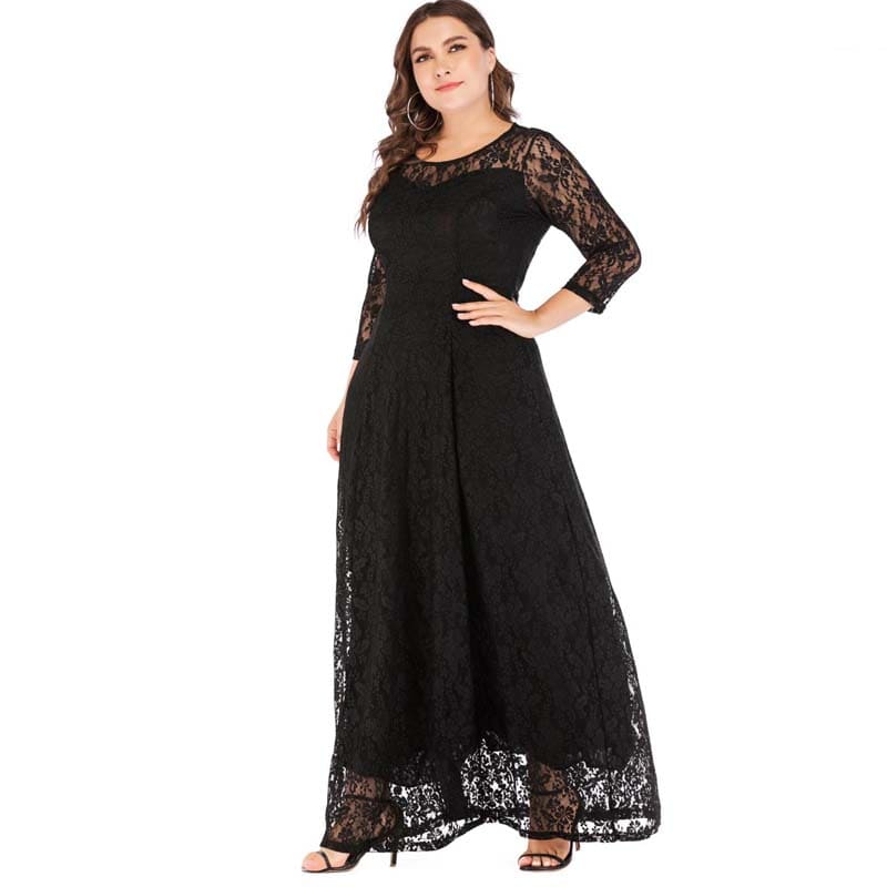 Vestido Longo Plus Size Renda Bruna