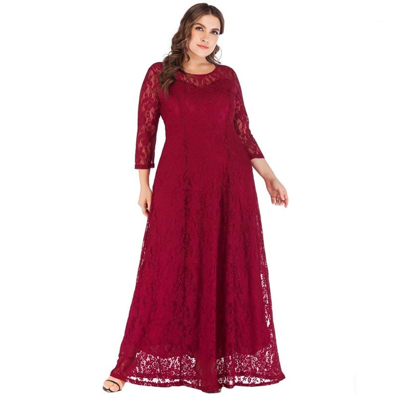 Vestido Longo Plus Size Renda Bruna