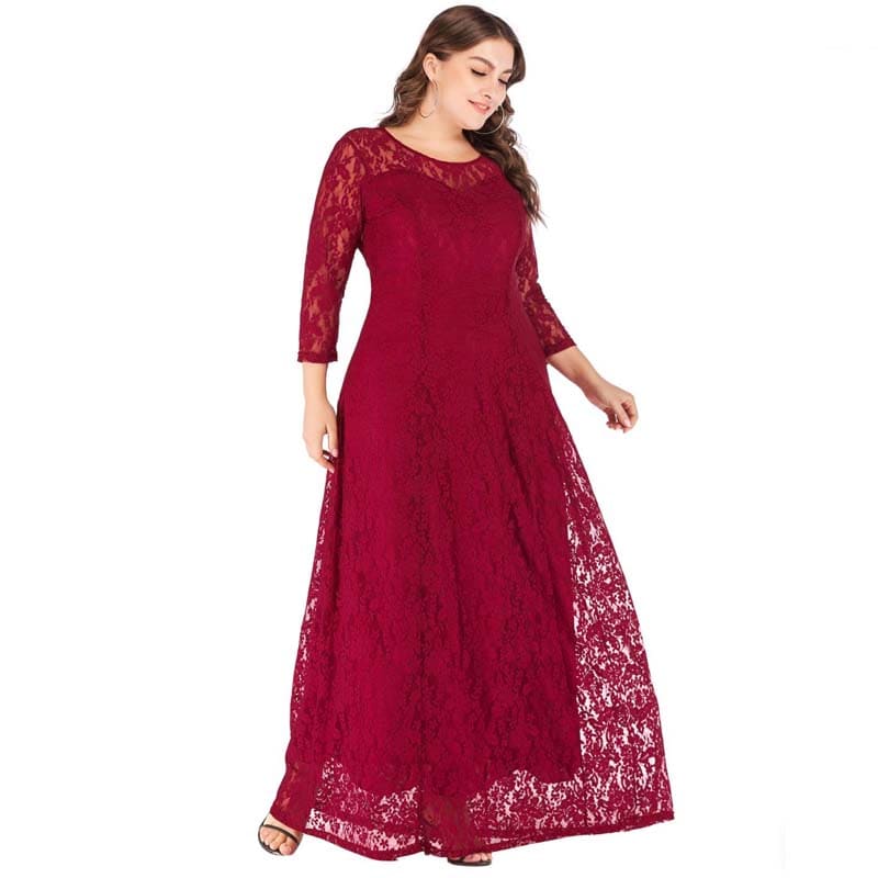 Vestido Longo Plus Size Renda Bruna