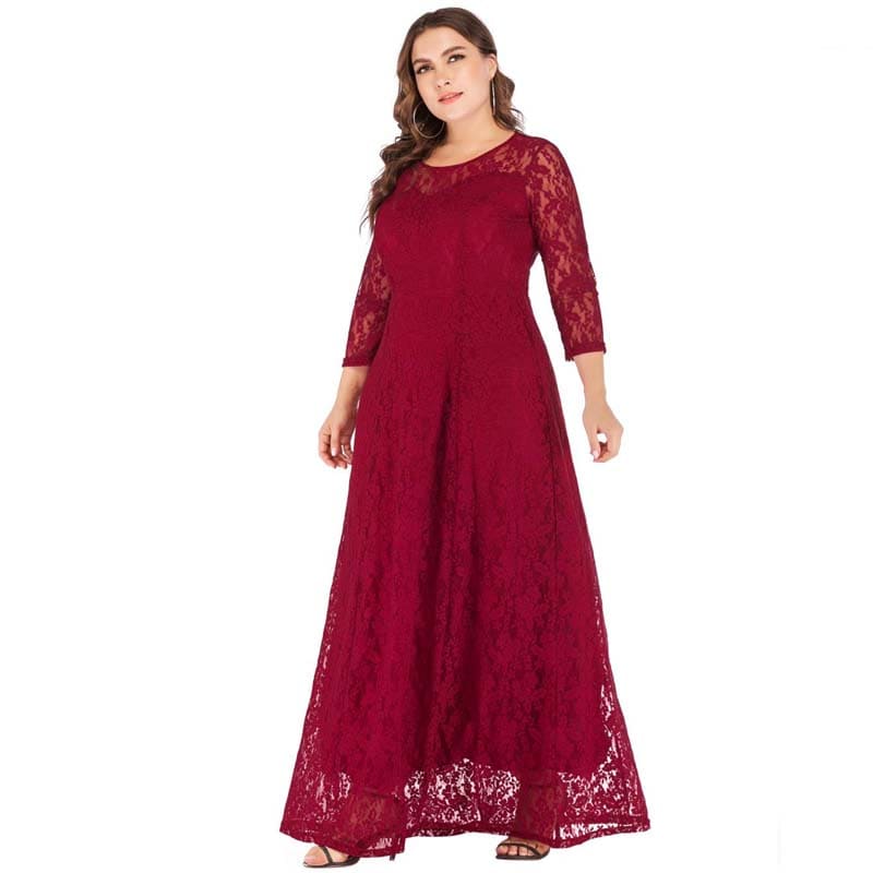 Vestido Longo Plus Size Renda Bruna