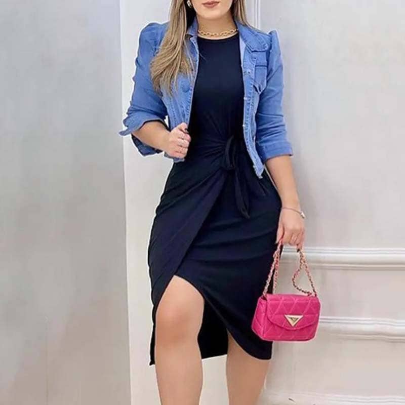 Vestido Midi Casual de Amarrar Railane