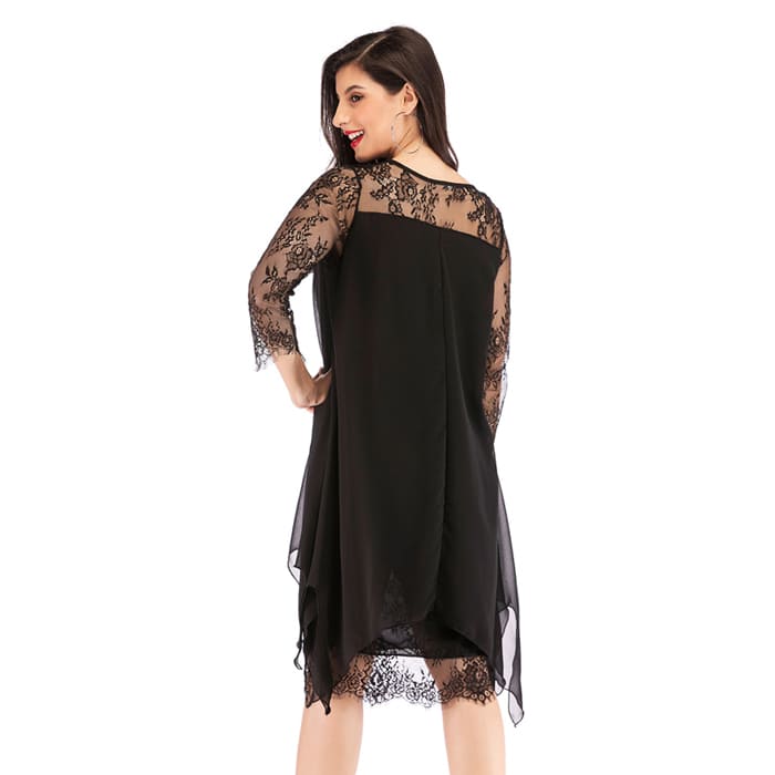 Vestido Midi Com Renda Cris