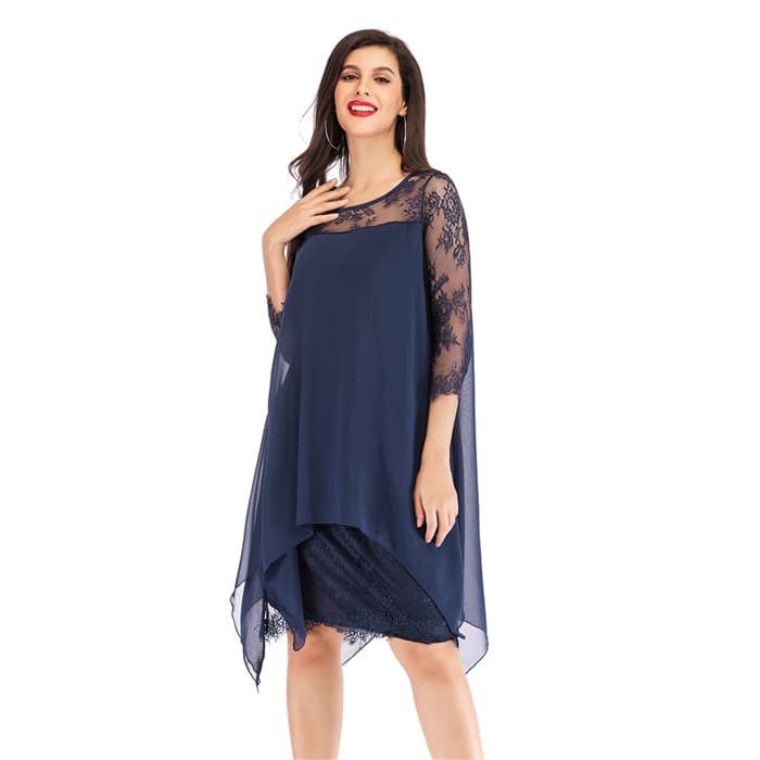 Vestido Midi Com Renda Cris