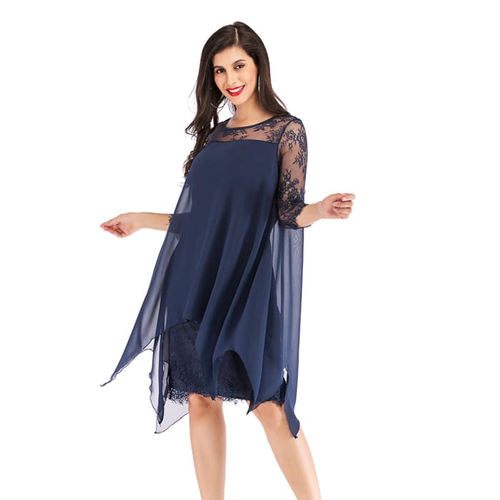 Vestido Midi Com Renda Cris