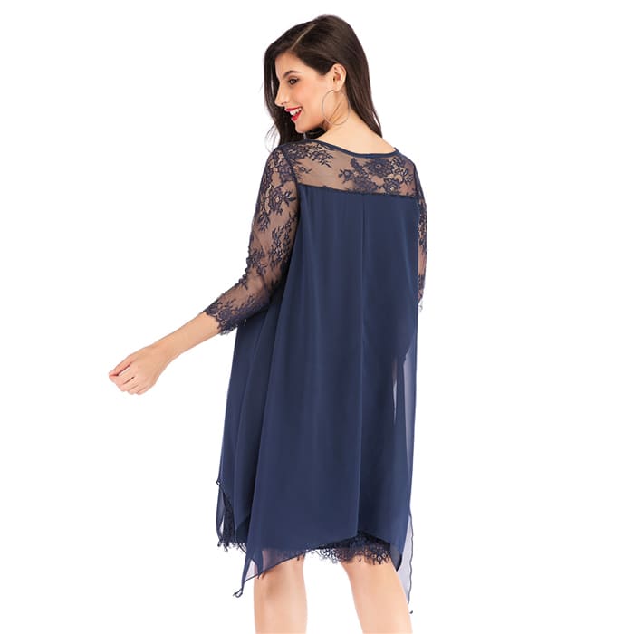 Vestido Midi Com Renda Cris