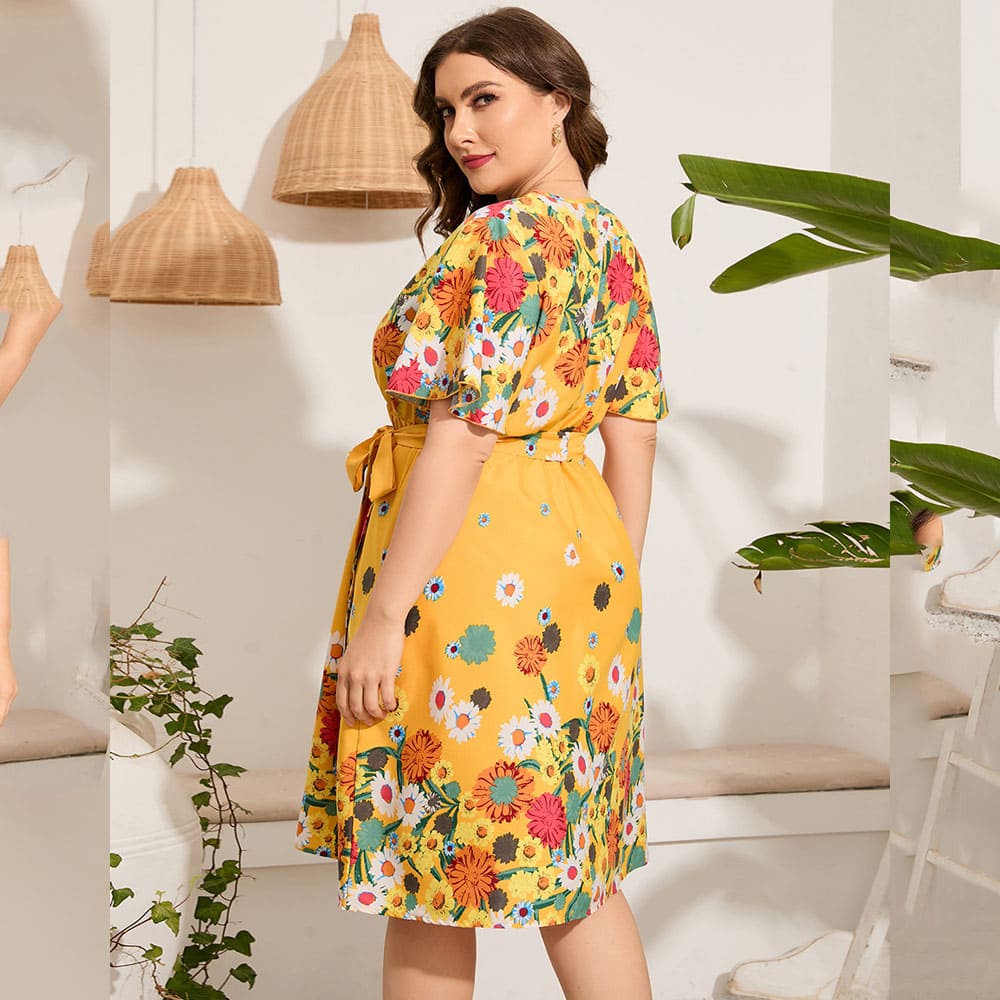 Vestido Midi Plus Size Amarração Teresa