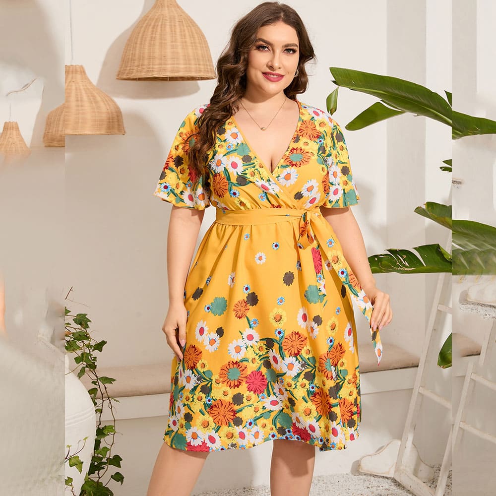 Vestido Midi Plus Size Amarração Teresa