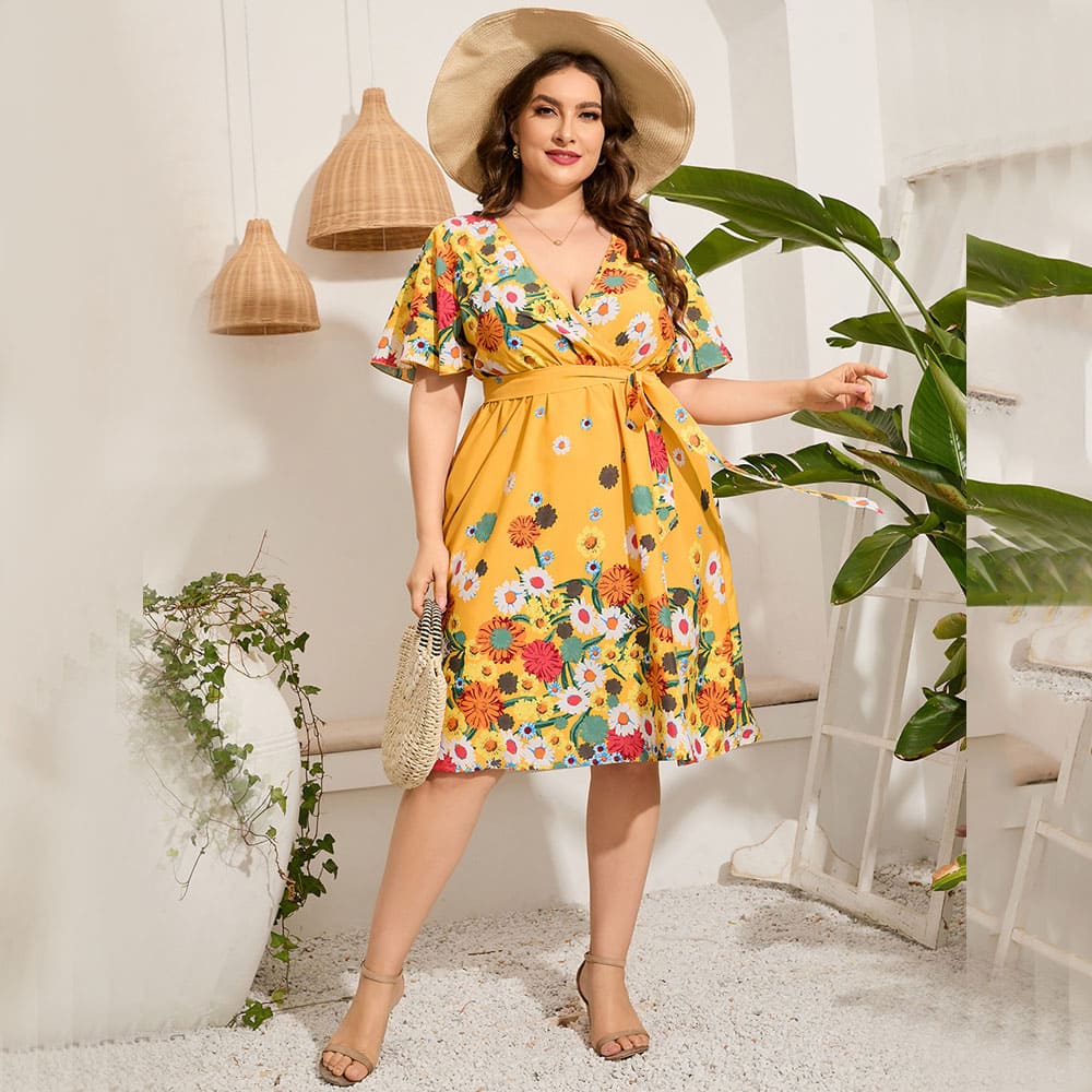 Vestido Midi Plus Size Amarração Teresa