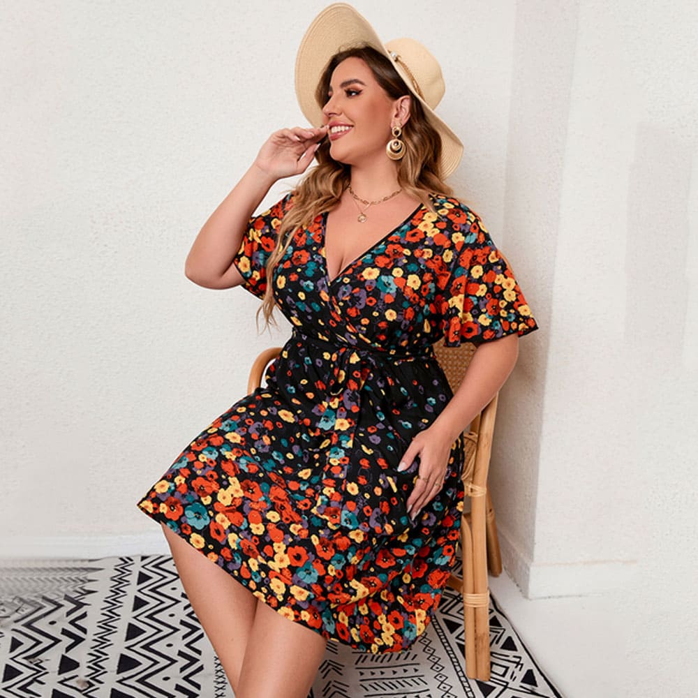 Vestido Midi Plus Size Amarração Teresa