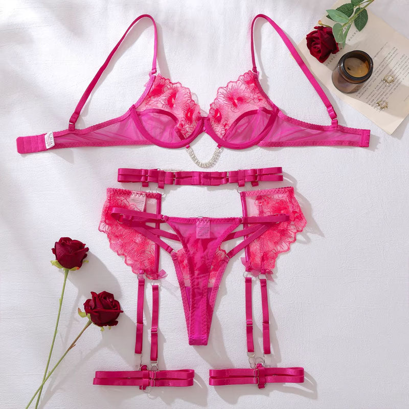 Conjunto de Lingerie Feminina de Luxo