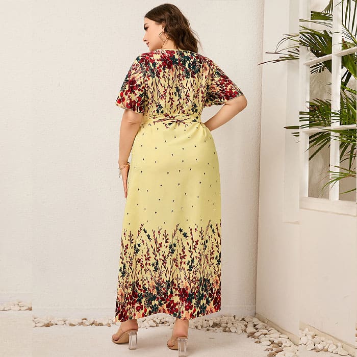 Vestido Longo Floral Plus Size