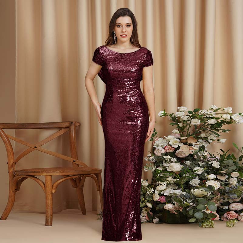 Vestido De Festa Longo Marsala Geovanna