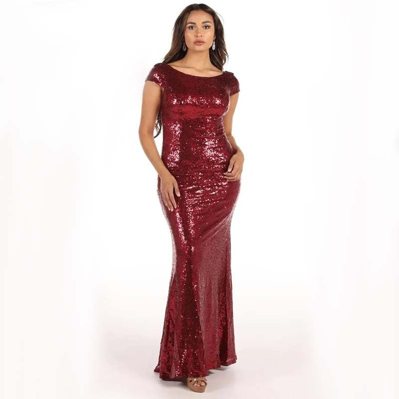 Vestido De Festa Longo Marsala Geovanna