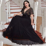 Vestido de Festa Plus Size Decote Profundo Malu