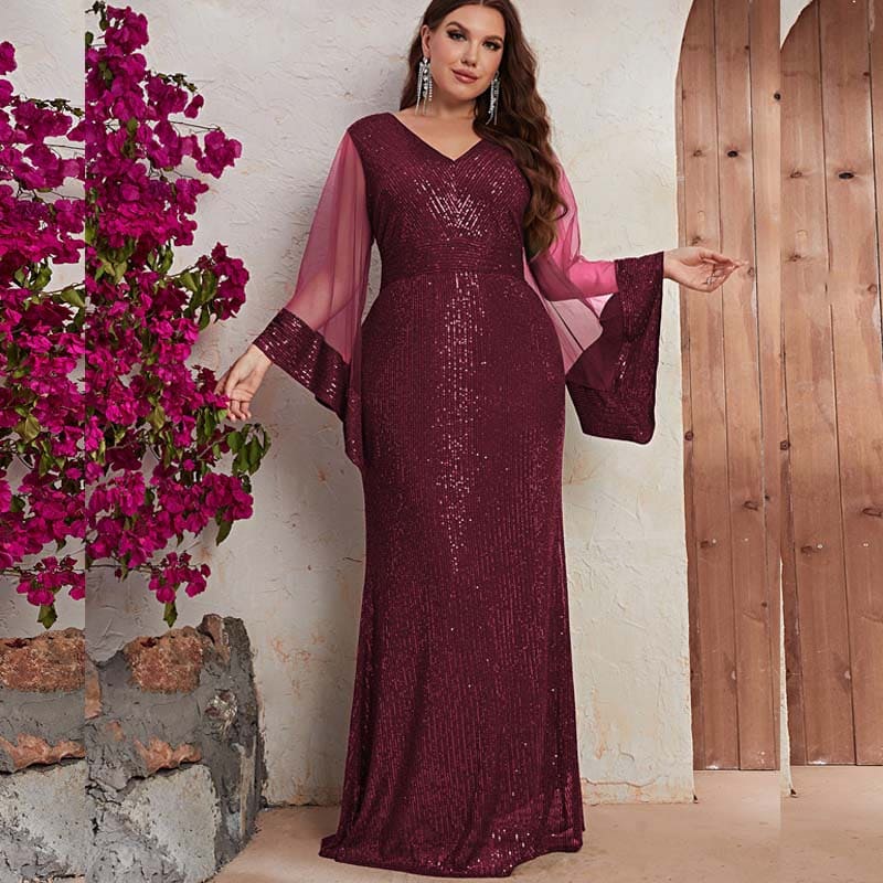 Vestido De Festa Plus Size Marsala Endira