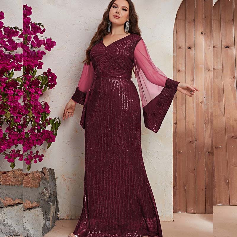 Vestido De Festa Plus Size Marsala Endira