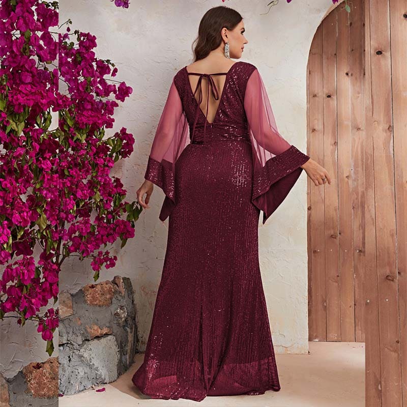 Vestido De Festa Plus Size Marsala Endira