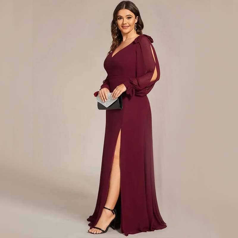 Vestido Longo Plus Size Fenda Lorraine