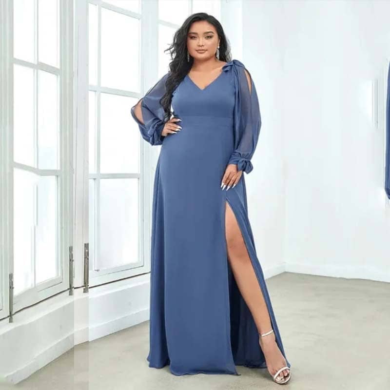 Vestido Longo Plus Size Fenda Lorraine