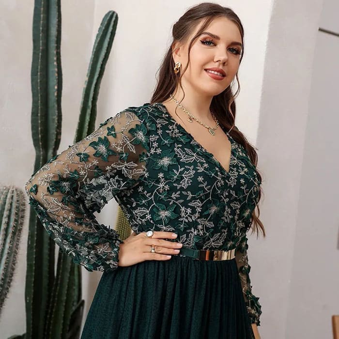 Vestido Longo Plus Size Floral Lucinda