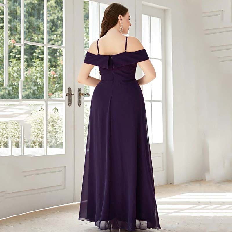 Vestido Longo Plus Size Roxo Catarine