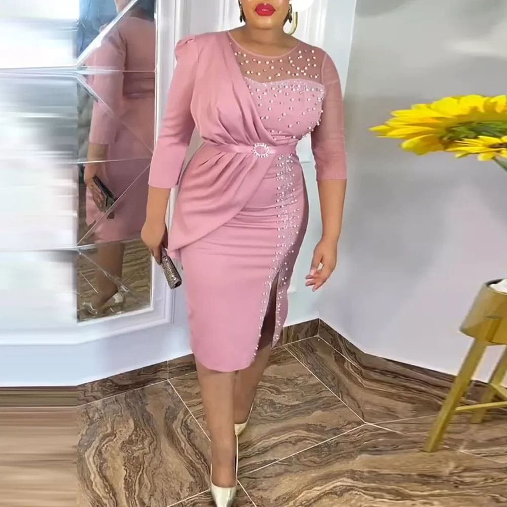 Festa Midi Plus Size Vestido Midi Rose Casamento Plus Size Vestido