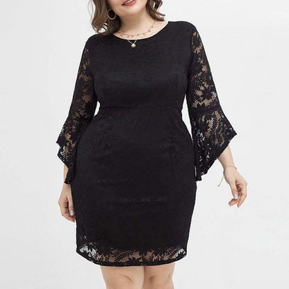 Vestido Midi De Renda Preto Stella