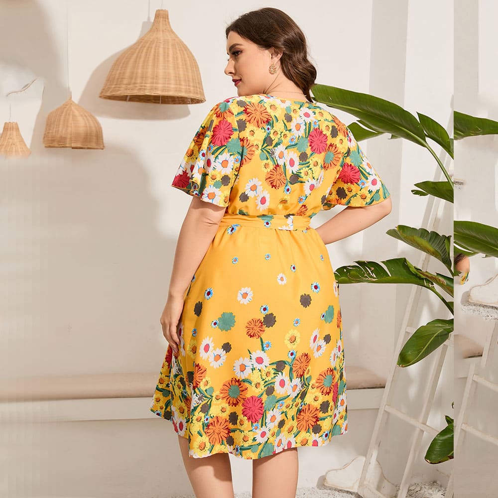 Vestido Midi Plus Size Amarração Teresa 