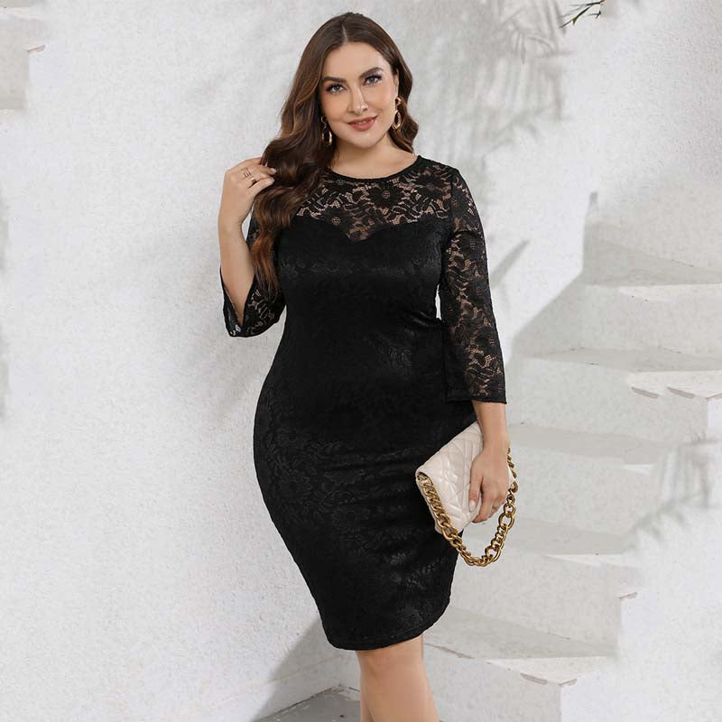 Vestido midi deals plus size preto