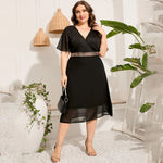 Vestido Midi Plus Size Preto Jamie