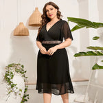 Vestido Midi Plus Size Preto Jamie