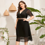 Vestido Midi Plus Size Preto Jamie