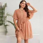 Vestido Midi Plus Size Rosa Simone