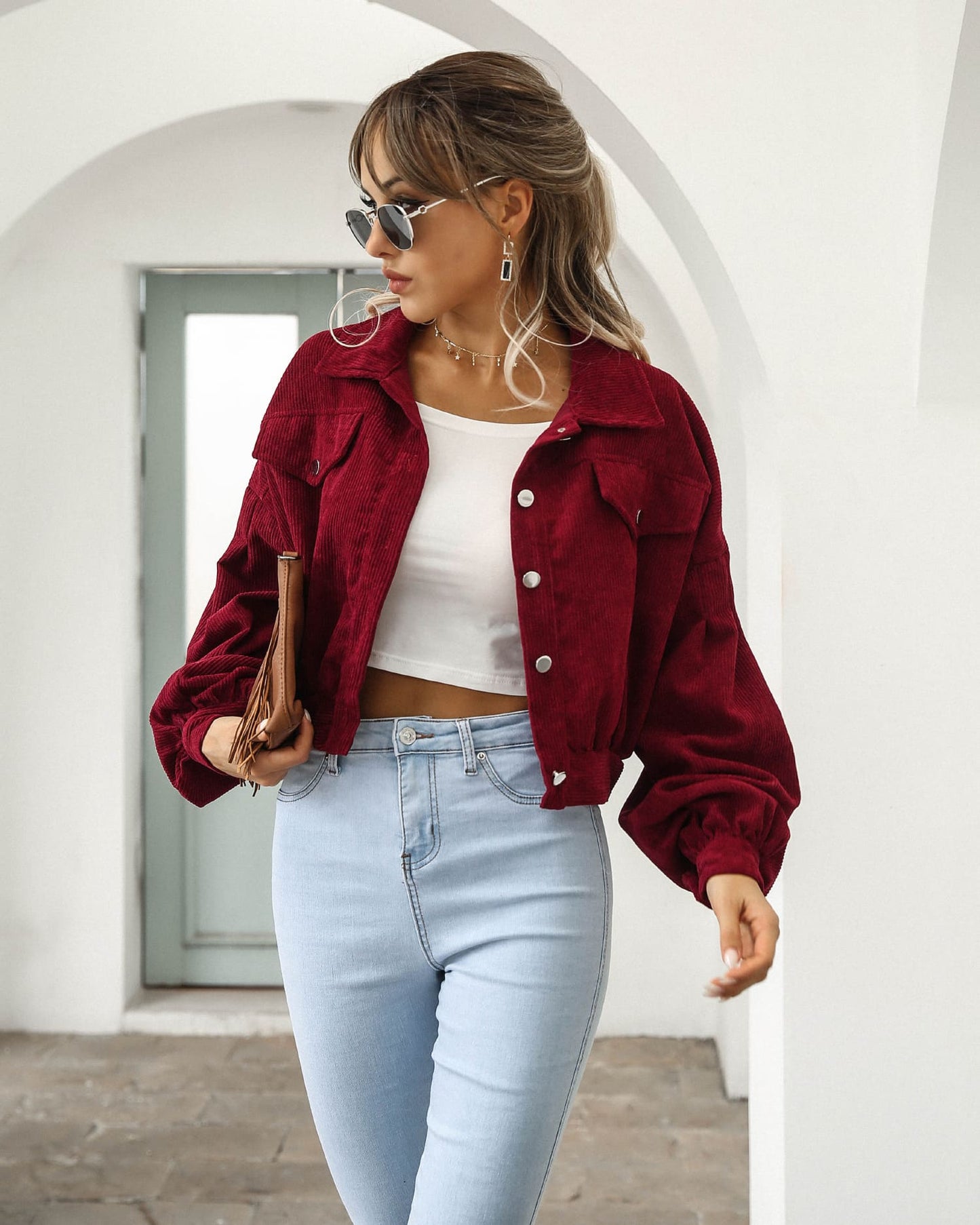 Jaqueta Bomber Feminina Vintage Leonie
