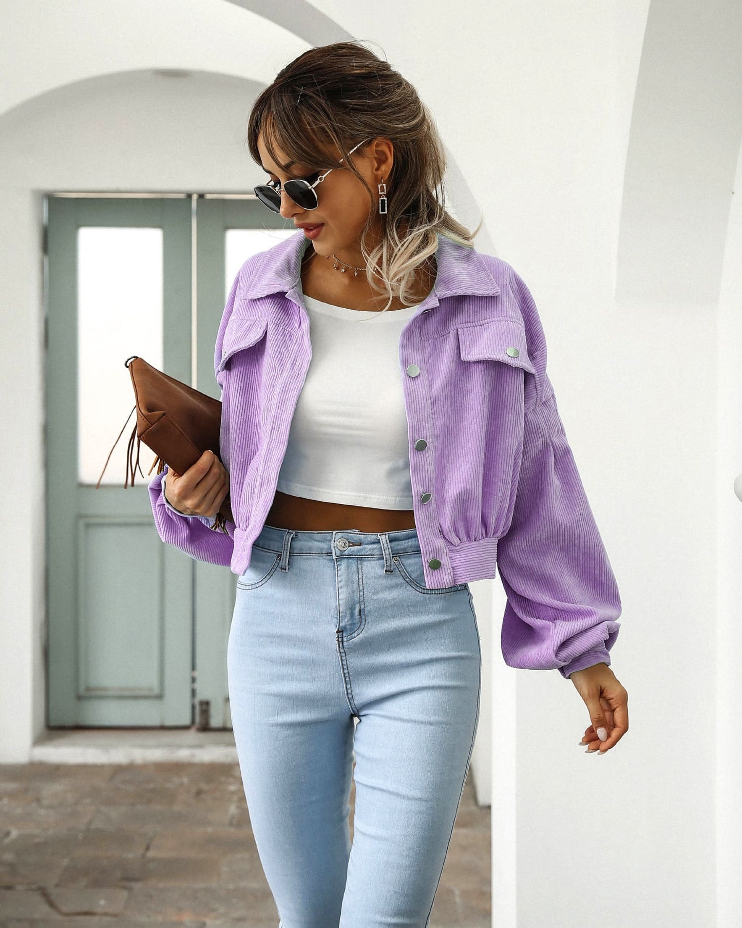 Jaqueta Bomber Feminina Vintage Leonie